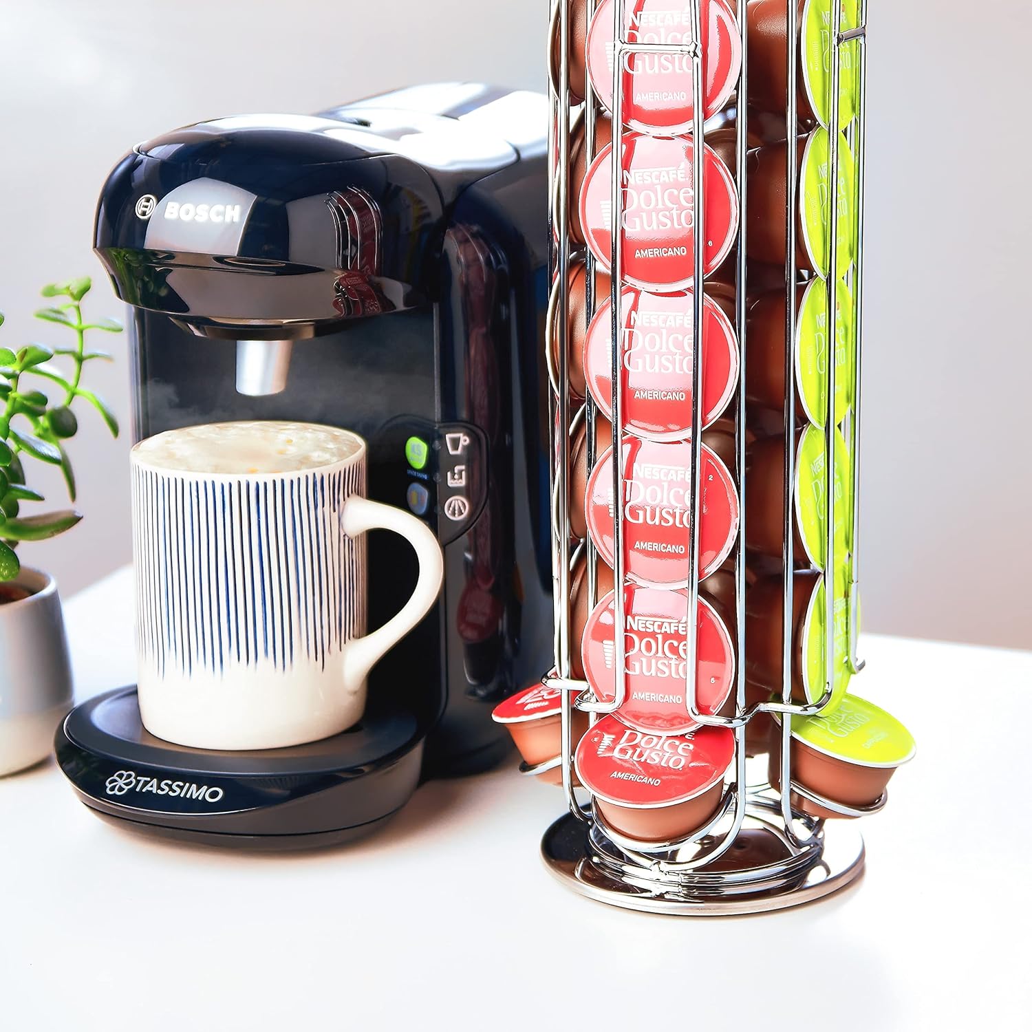 DELUCA, Porta Capsule Dolce Gusto, Dispenser 24 Posti con Base Rotante in Metallo