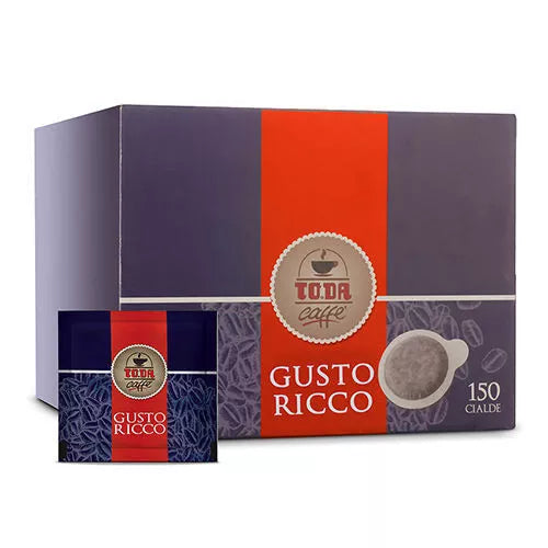 150 Cialde Caffè TODA MISCELA GUSTO RICCO filtro carta Ese44 mm espresso cremoso